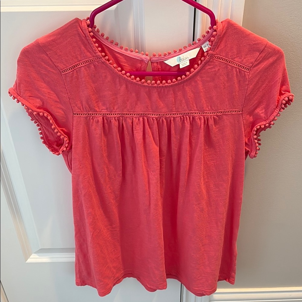 Boden Coral Short Sleeve Top